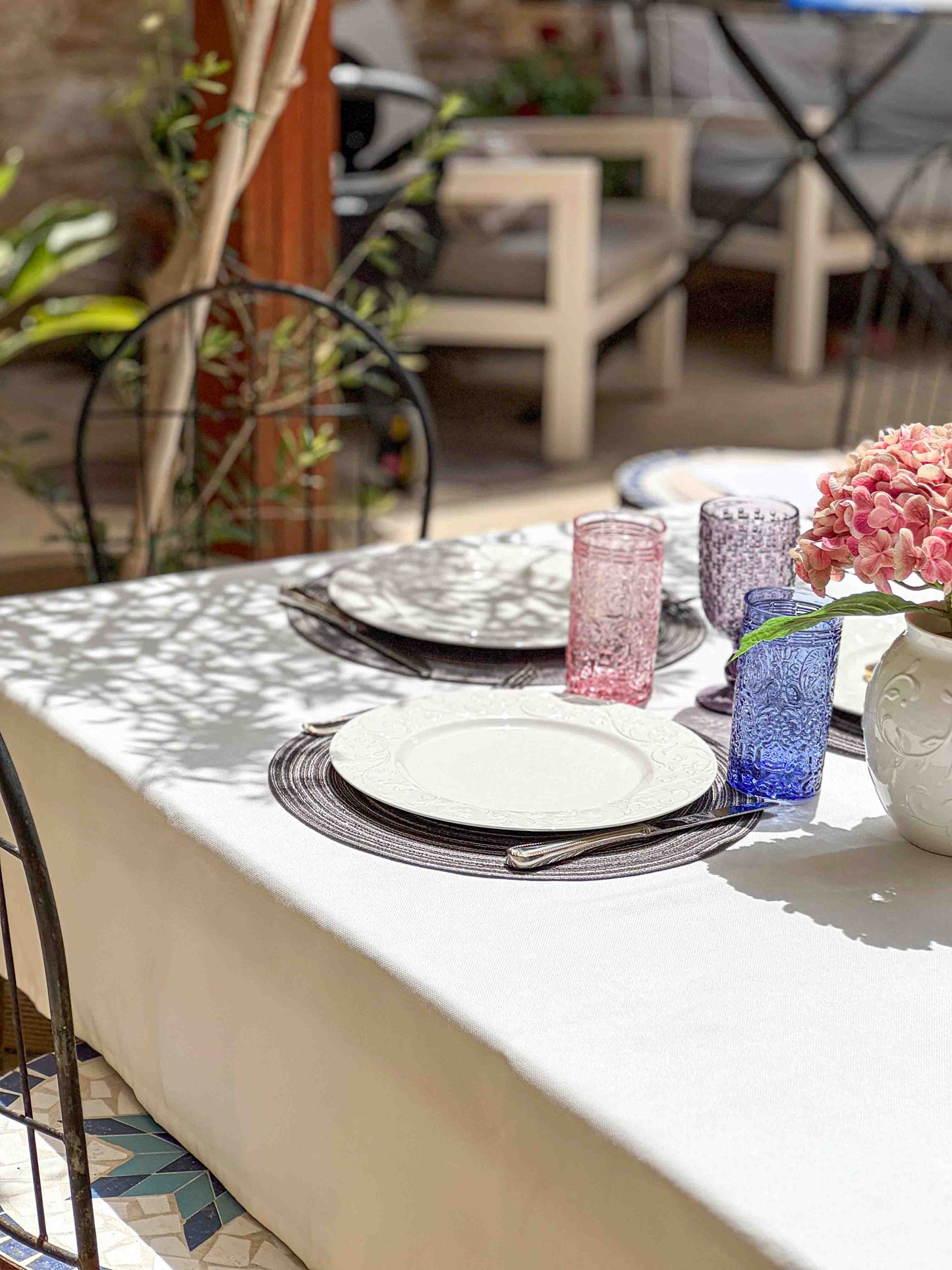 מפת שולחן קלאסית - צבע לבן